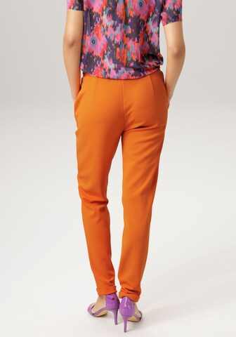 Aniston CASUAL Regular Pleated Pants in Orange