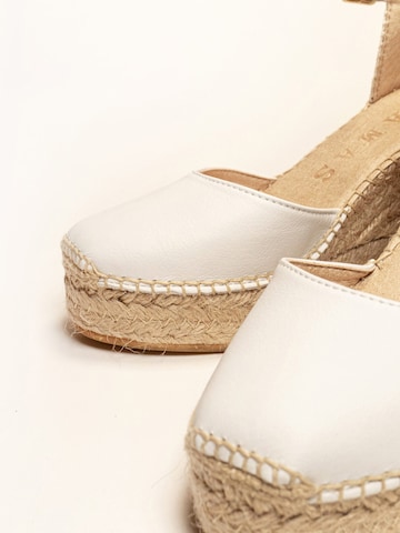 Alhamas - Zapatos destalonado 'Alpargata Cuña 10 cm' en blanco
