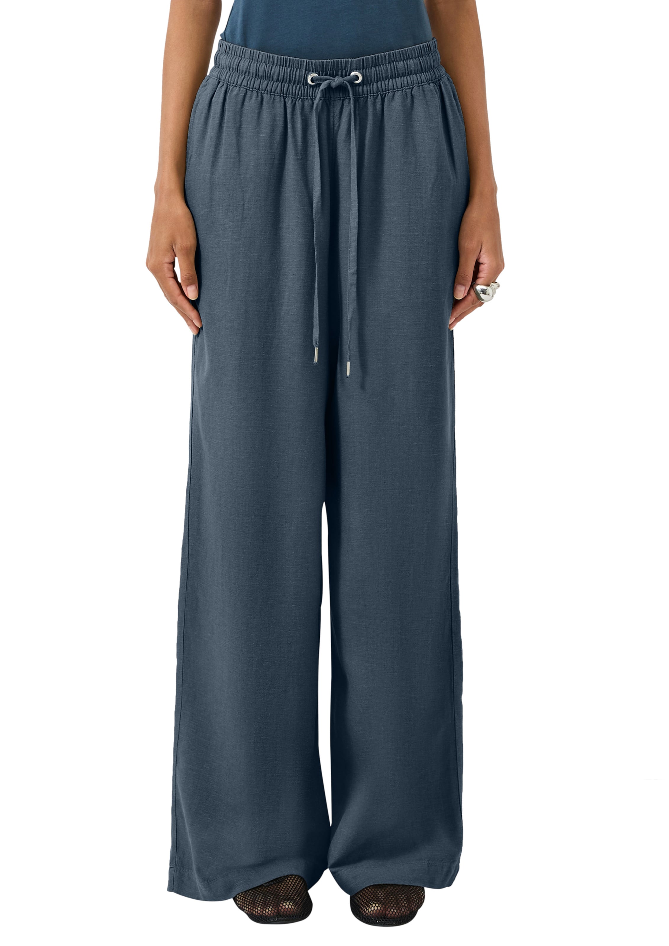 Wide Leg Pantalon QS en bleu