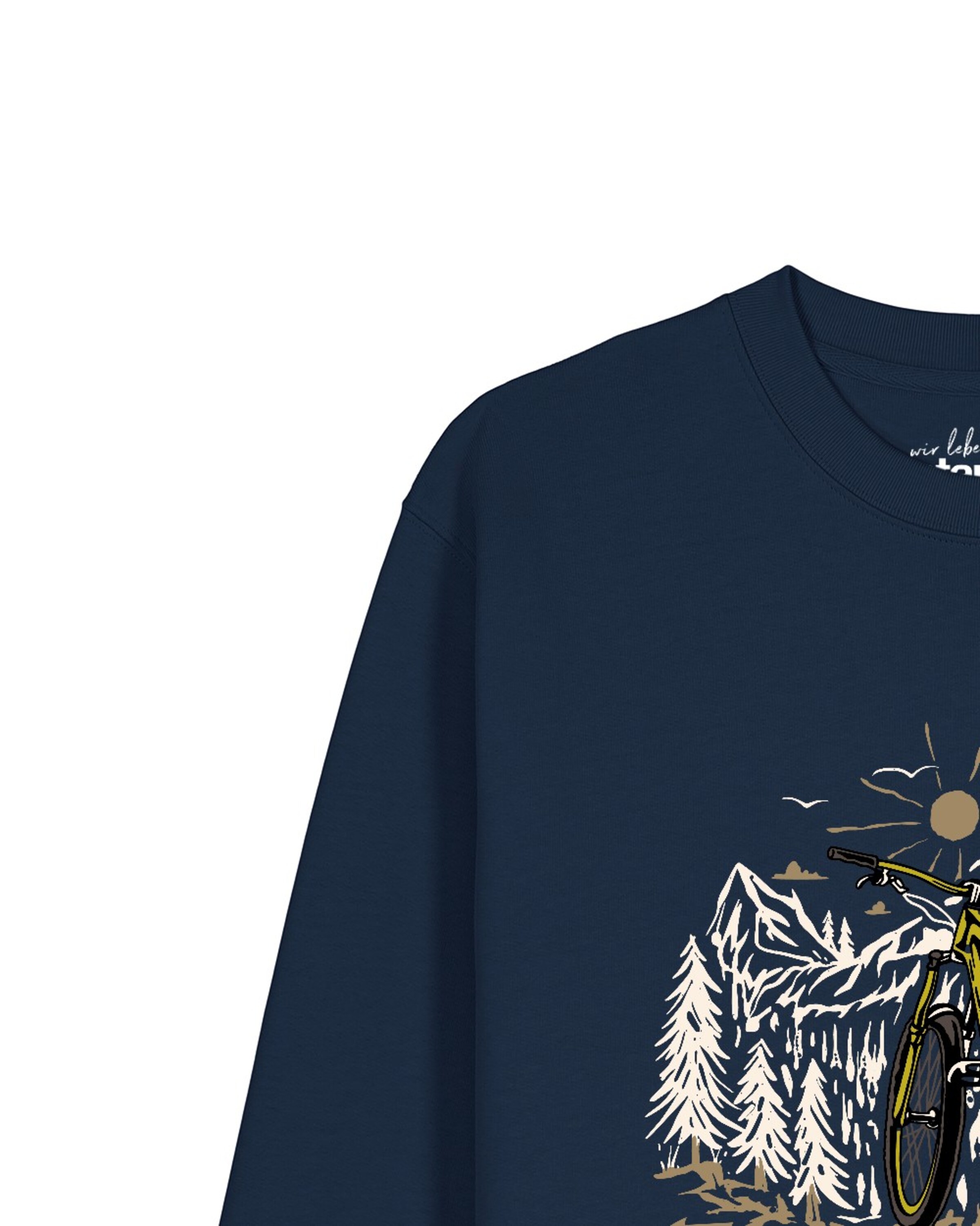 Sweat-shirt 'Mountainbike und Berge' Watapparel en bleu