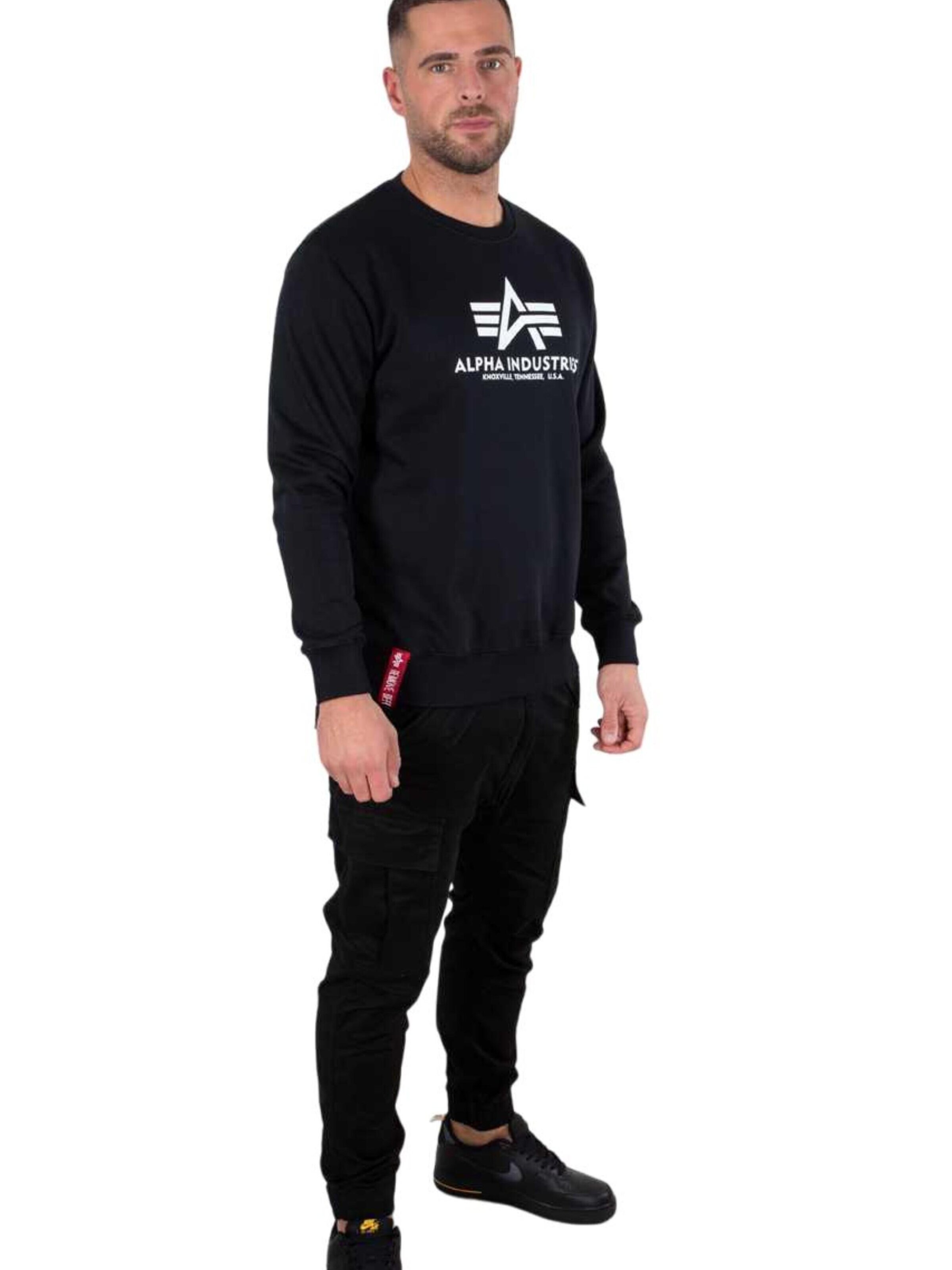 ALPHA INDUSTRIES Sweatshirt 'Basic Logo'‌ in Schwarz