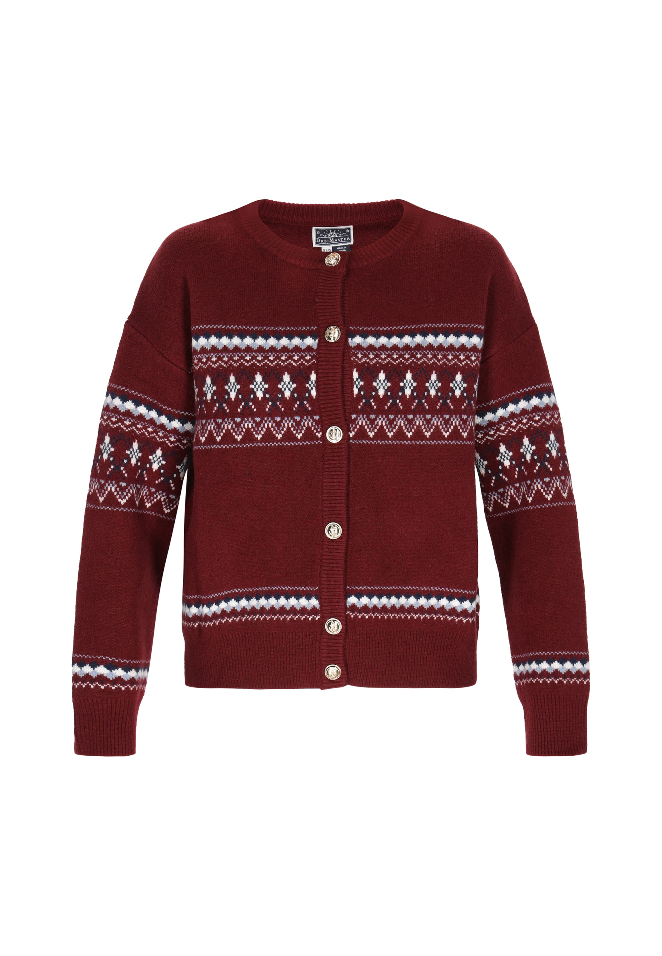 DreiMaster Maritim Gebreid vest in Rood: voorkant