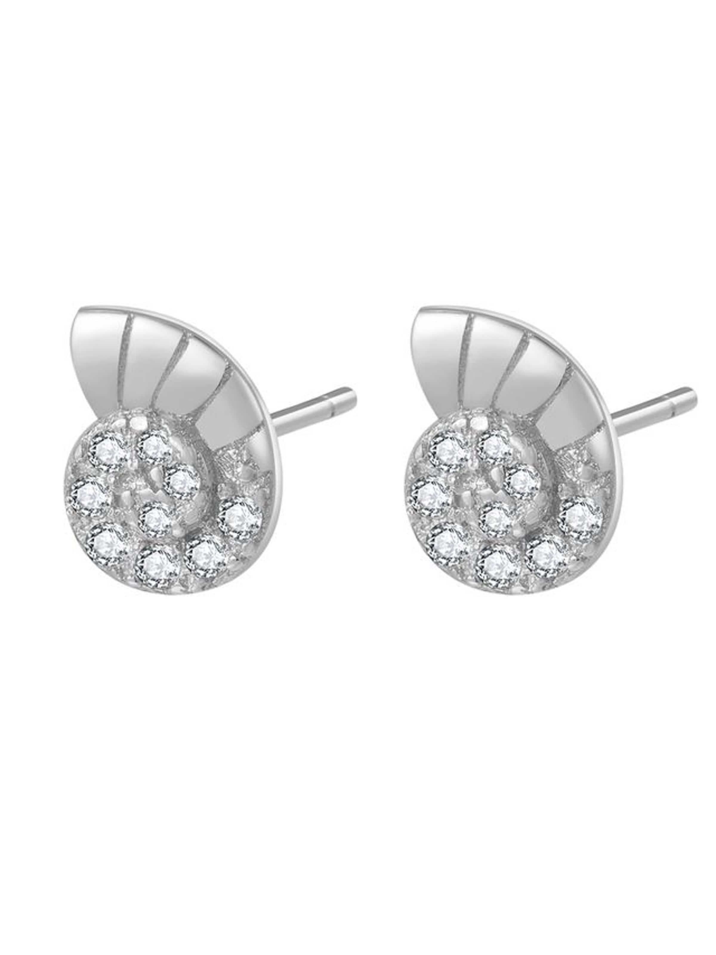 Hey Happiness - Pendientes 'Nautilus Shine' en plata: frente