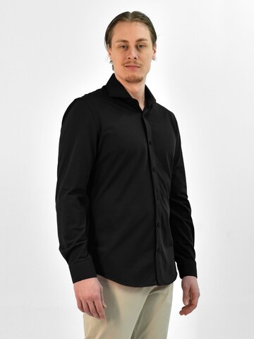 Vercate - Ajuste estrecho Camisa de negocios 'No. 19' en negro: frente