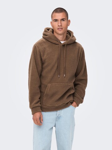 Only & Sons Sweatshirt 'Remy' in Brown: front