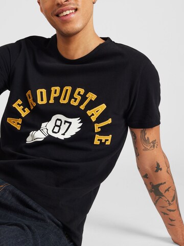 AÉROPOSTALE Shirt 'TRACK 87' in Zwart