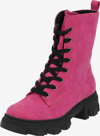 Palado Lace-Up Boots in Pink: front