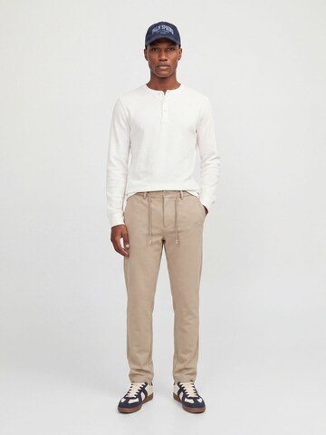 JACK & JONES regular Sportsbukser i beige: forside