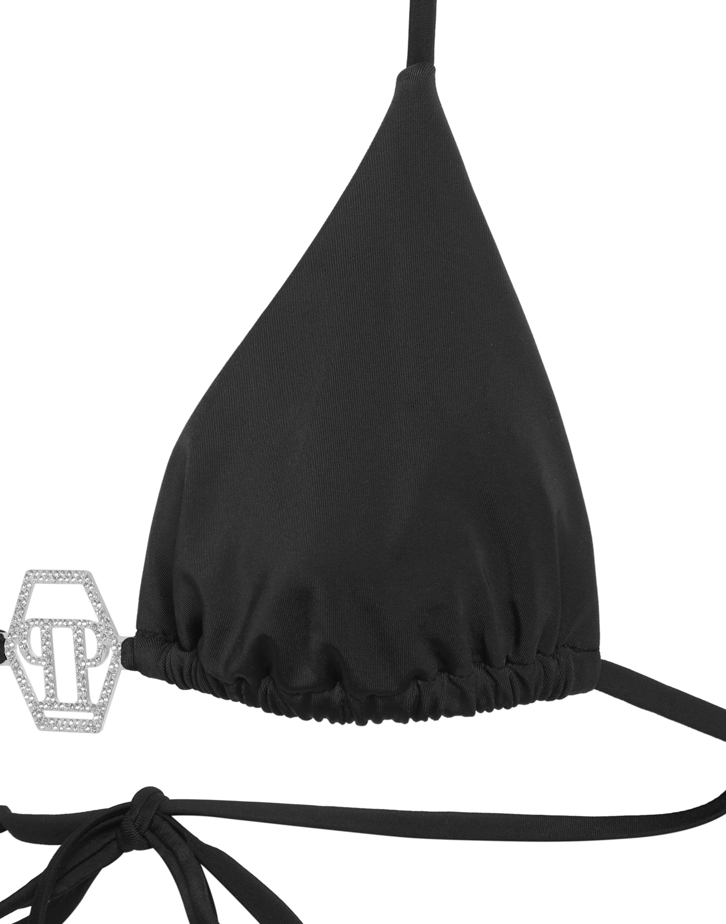 Philipp Plein Triangel Bikinitop 'Hexagon' in Schwarz