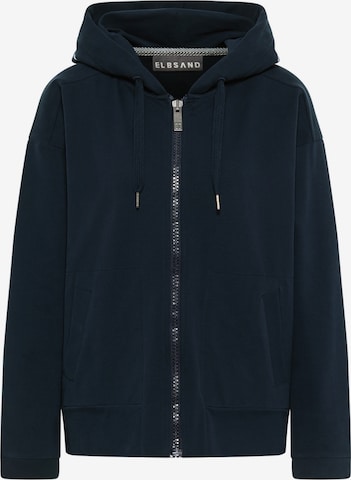 Elbsand Zip-Up Hoodie 'Nitha' in Blue: front