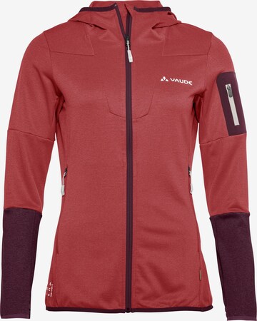 VAUDE Athletic Fleece Jacket 'Monviso' in Red: front