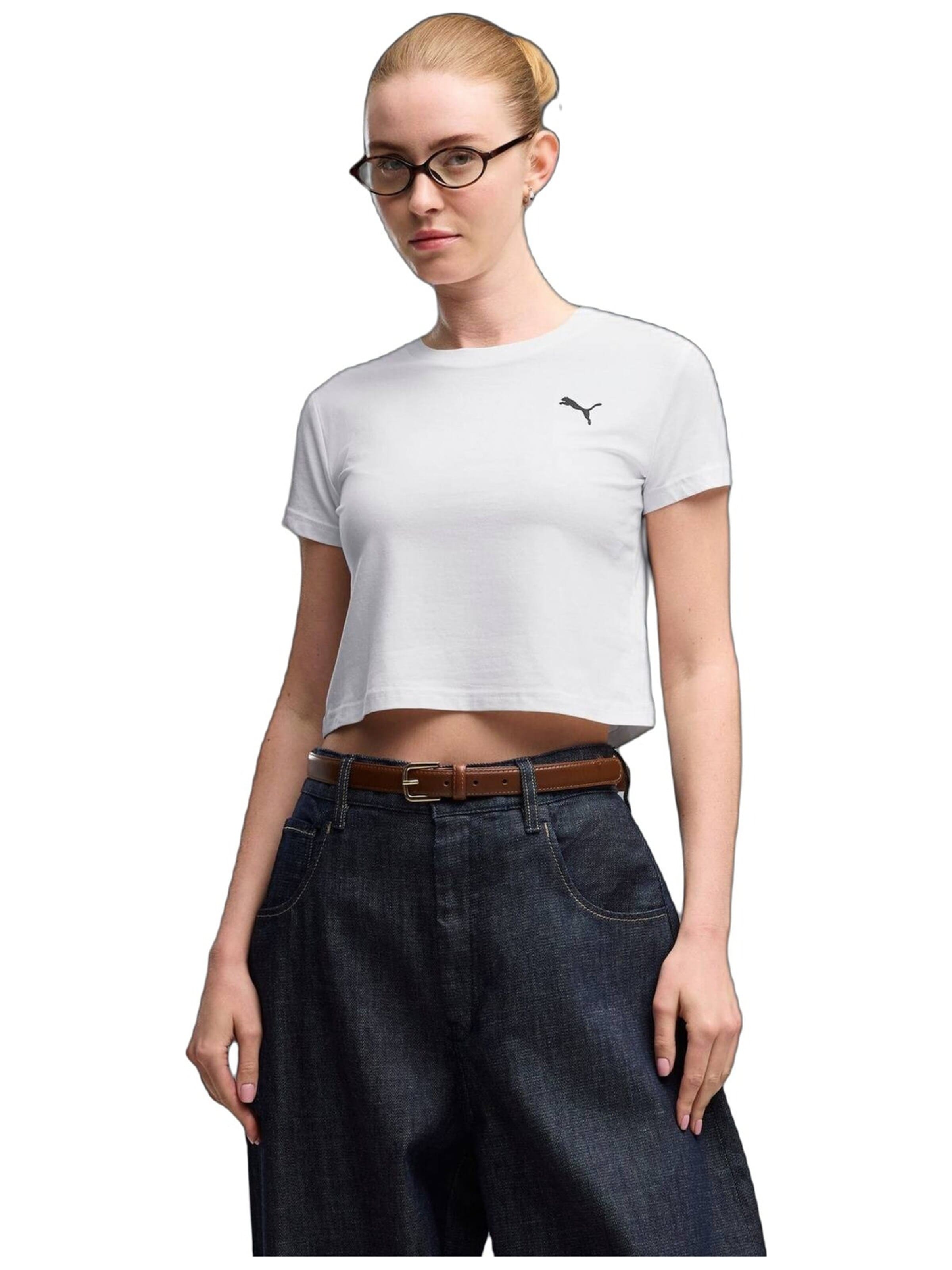 PUMA - Camiseta 'Puma Wardrobe Ess Baby Tee' en blanco: frente