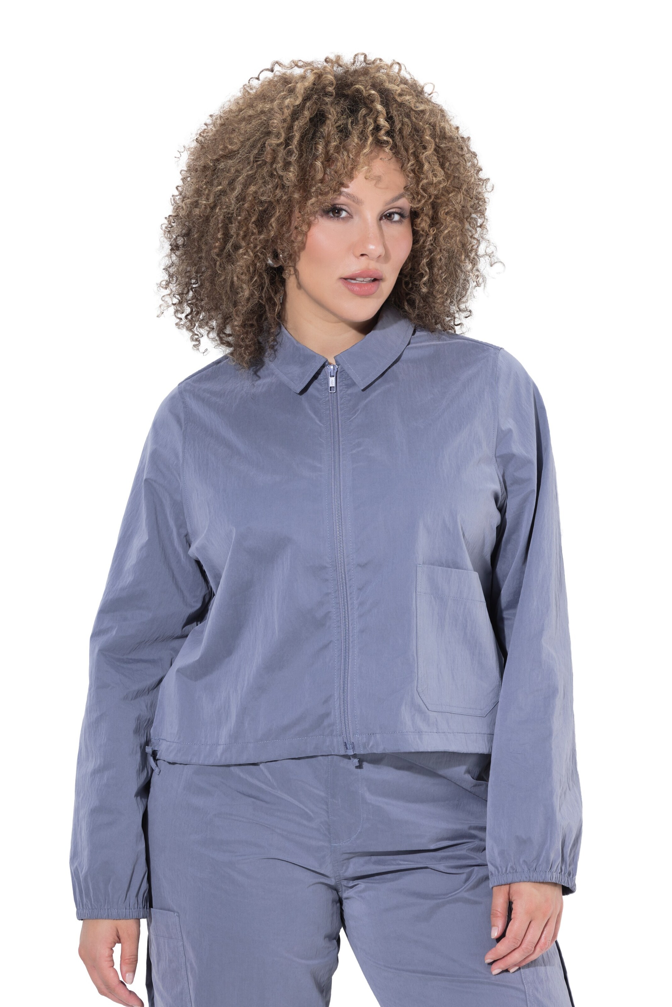 Ulla Popken Between-season jacket in Grey: front