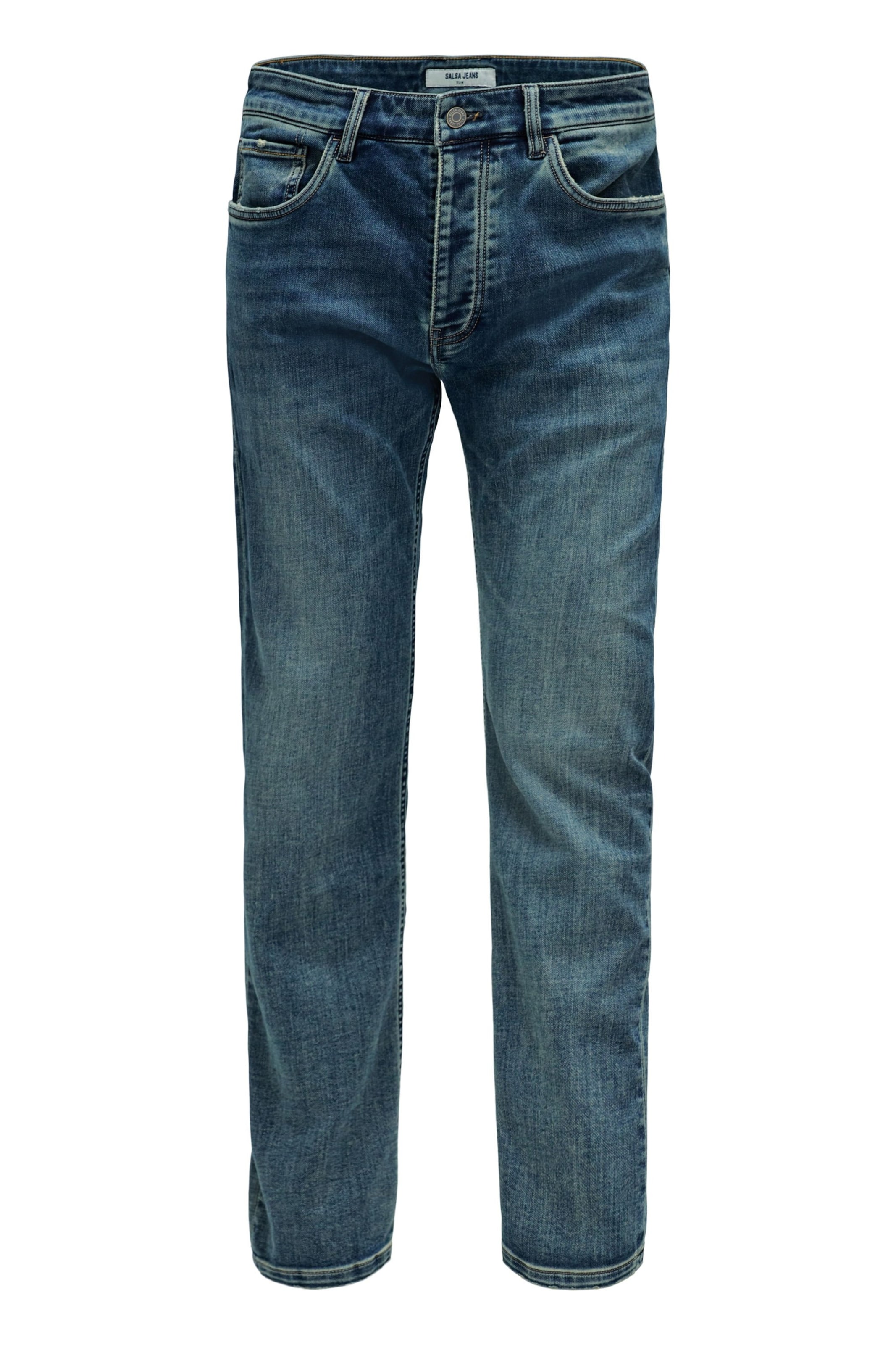 Coupe slim Jean Salsa Jeans en bleu : devant