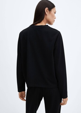 MANGOSweater majica 'Pique' - crna boja