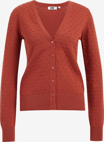 WE Fashion Knit Cardigan in Brown: front
