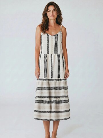 Pink Label Καλοκαιρινό φόρεμα 'BEACHWEAR BEIGE & BLACK EMBROIDERY' σε μπεζ: μπροστά
