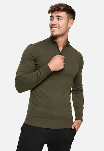 INDICODE JEANS Sweater ' Gore ' in Green: front