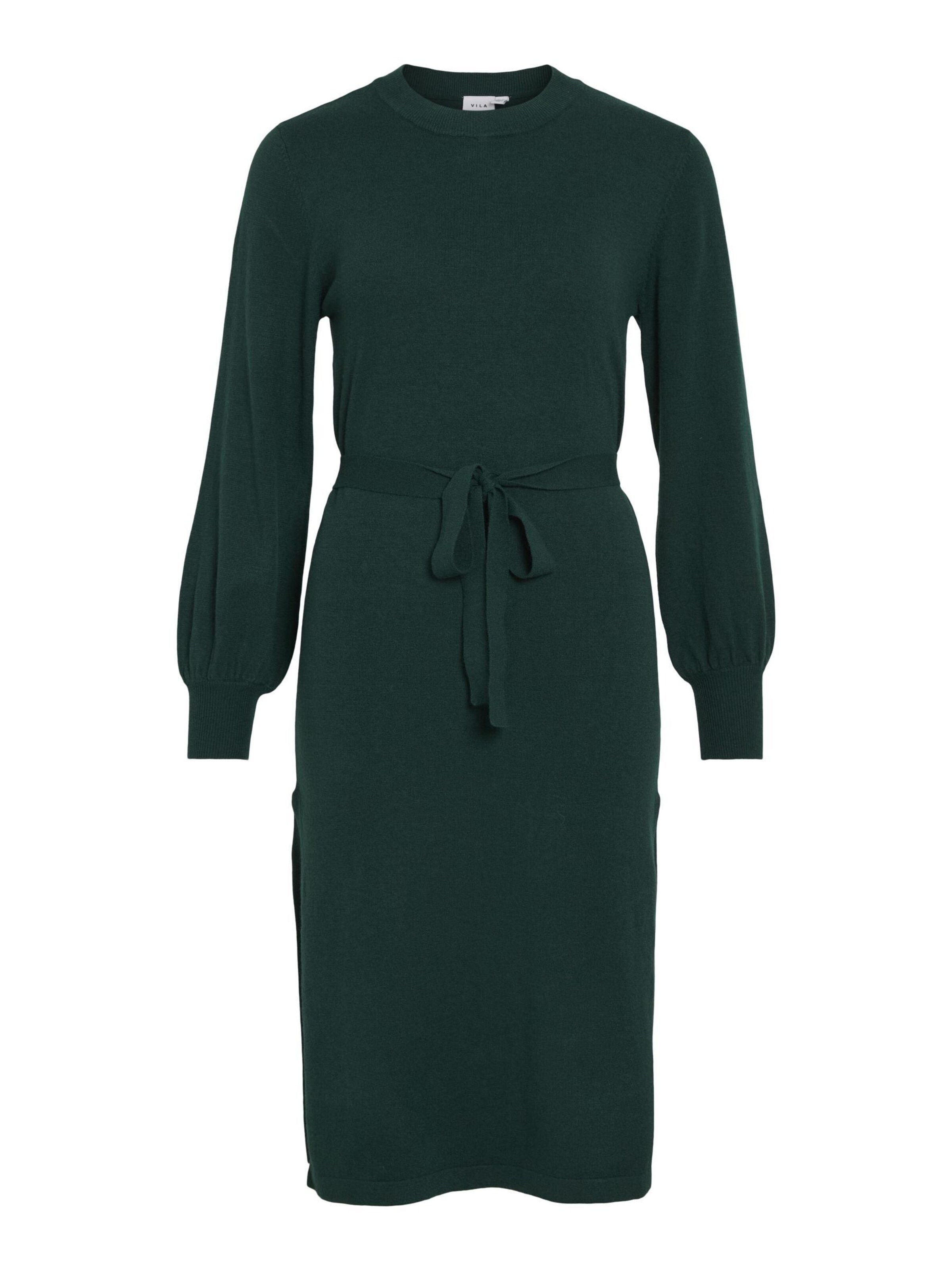 VILA Gebreide jurk in Groen: voorkant