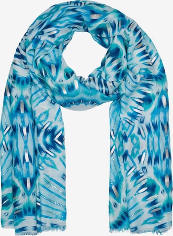 styleBREAKER Schal 'Schal Batik Muster Metallic Streifen' in Blau: Vorderseite