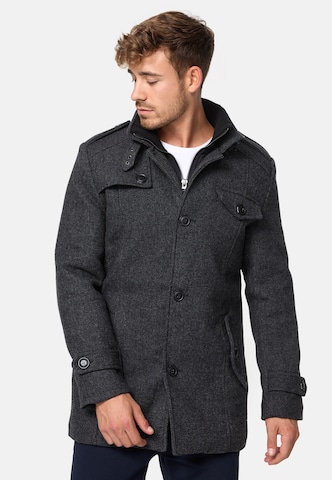 INDICODE JEANS Between-Seasons Coat 'Brandon' in Black: front