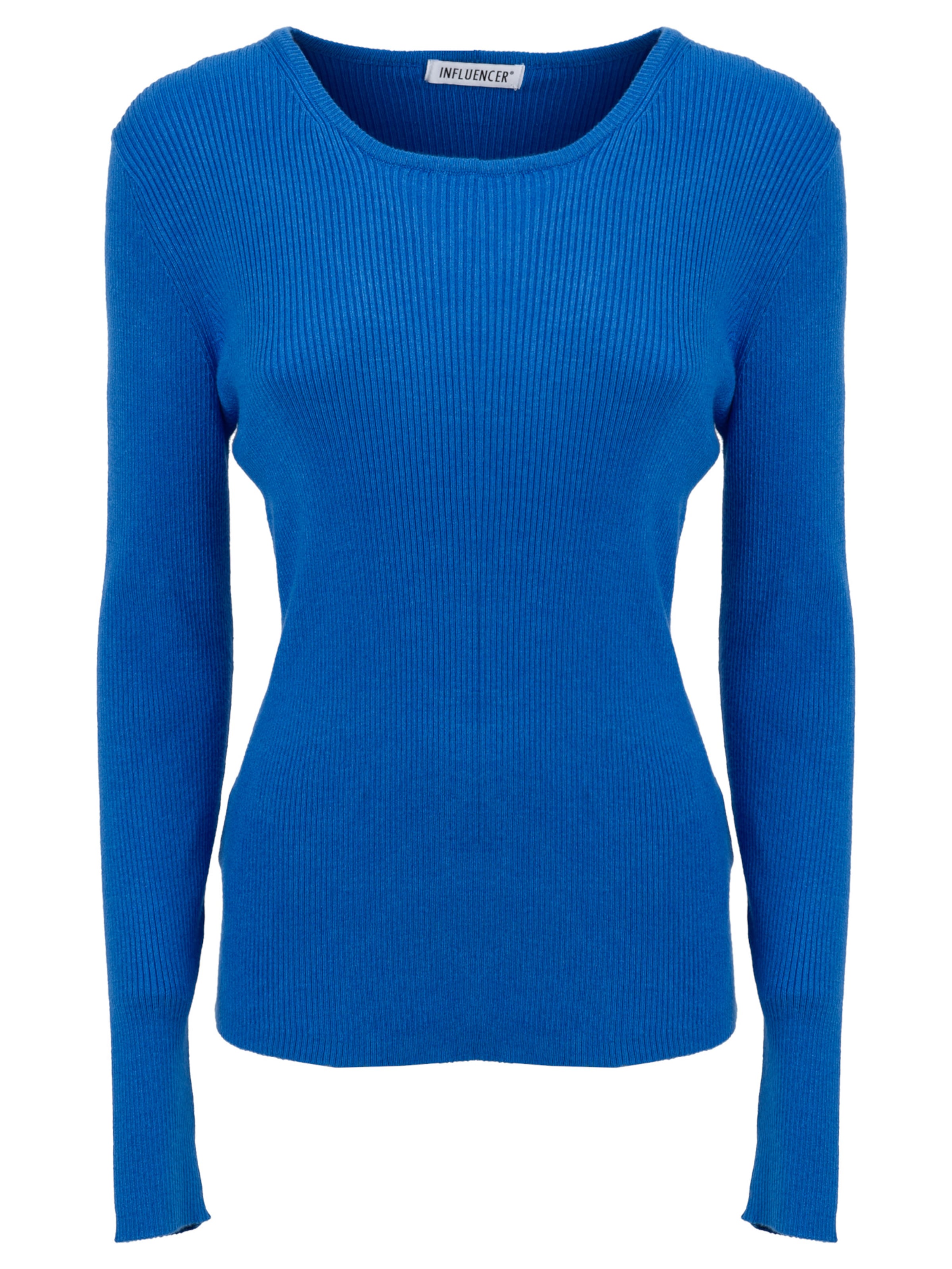 Influencer Pullover in Blau: Vorderseite
