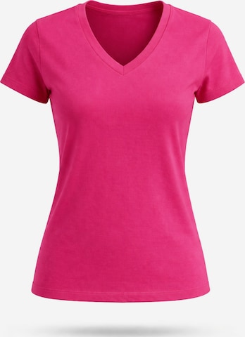 LEAFLETIC Shirt 'Leafletic Women’s Short Sleeve V-Neck T-shirt' in Roze: voorkant
