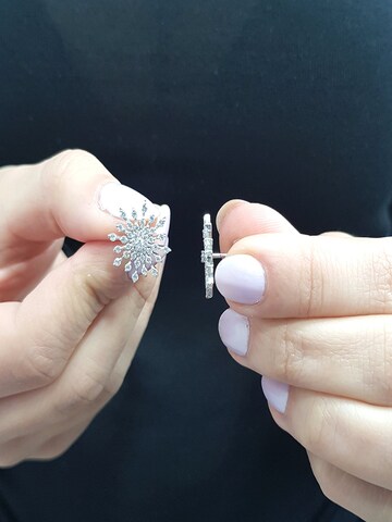 EinStein Diamant Earrings 'Schneeflocke Diamanten Ohrstecker Weißgold' in Gold