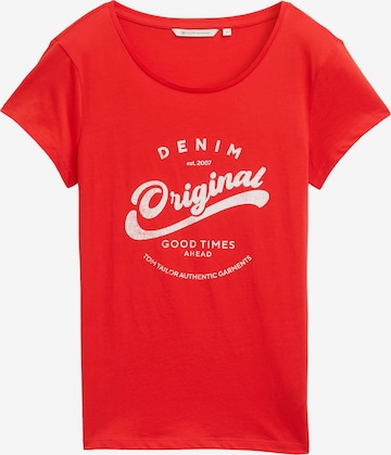 TOM TAILOR DENIM T-Shirt in Rot: Vorderseite