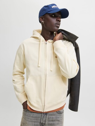 JACK & JONES Sweat jacket 'Norrebro' in Beige