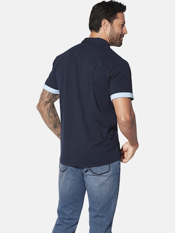 Jan Vanderstorm Comfort fit Button Up Shirt 'Wunzman' in Blue