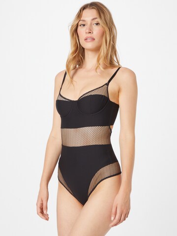 DKNY Intimates Bralette Swimsuit in Black: front