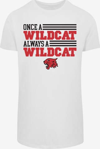 T-Shirt 'Disney High School Musical Once Wildcat Always' F4NT4STIC en blanc : devant