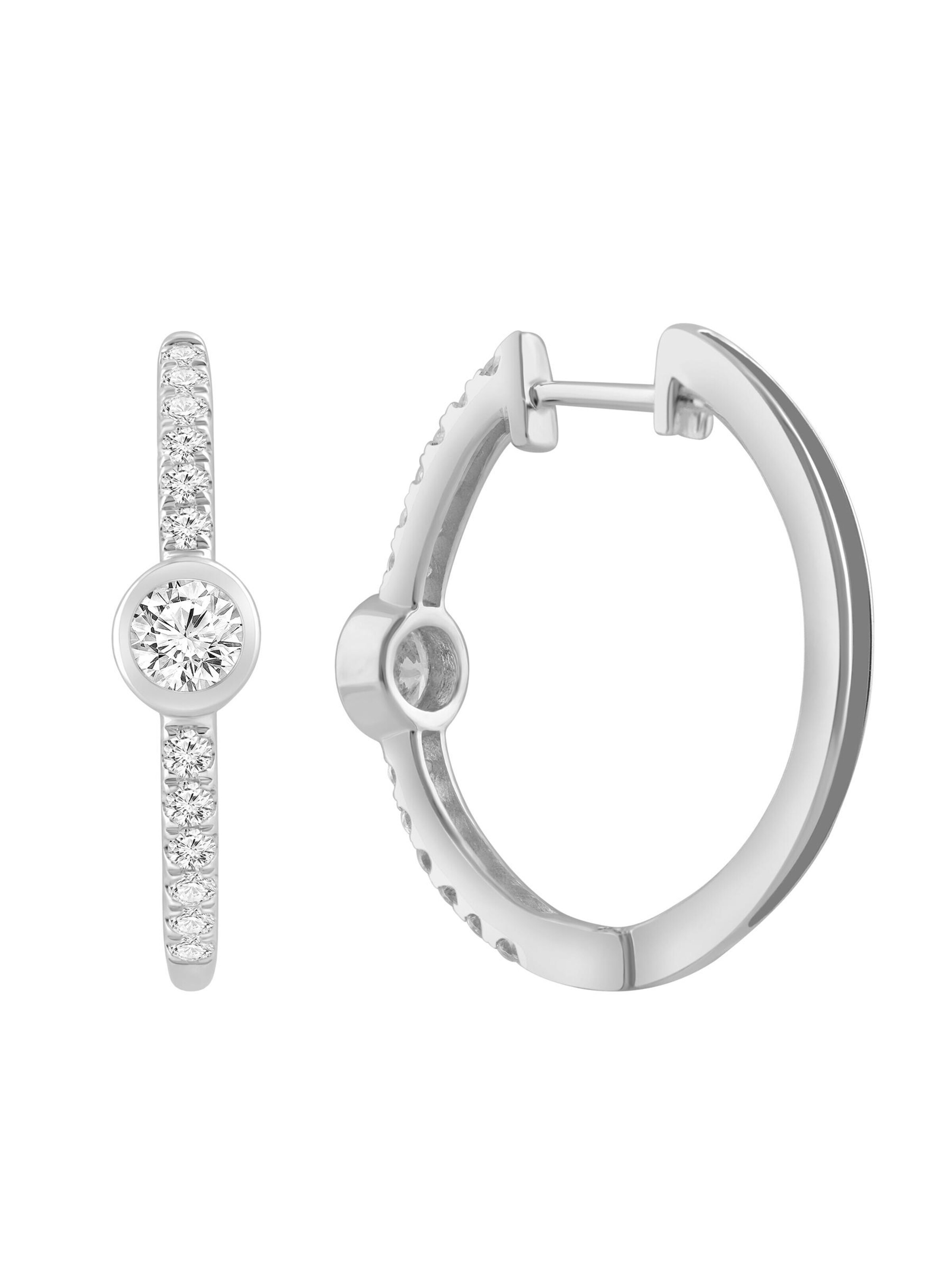 Boucles d'oreilles 'Ohrringe aus 375 Weißgold mit Lab Grown Diamant' ETHISHER DIAMANTEN en argent