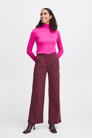 b.young Wide leg Pleat-Front Pants 'Rizetta' in Red