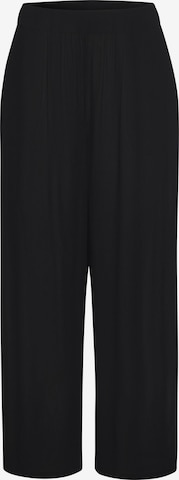 s.OliverWide Leg/ Široke nogavice Hlače - crna boja: prednji dio