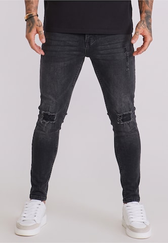 SikSilk Slimfit Jeans in Zwart: voorkant
