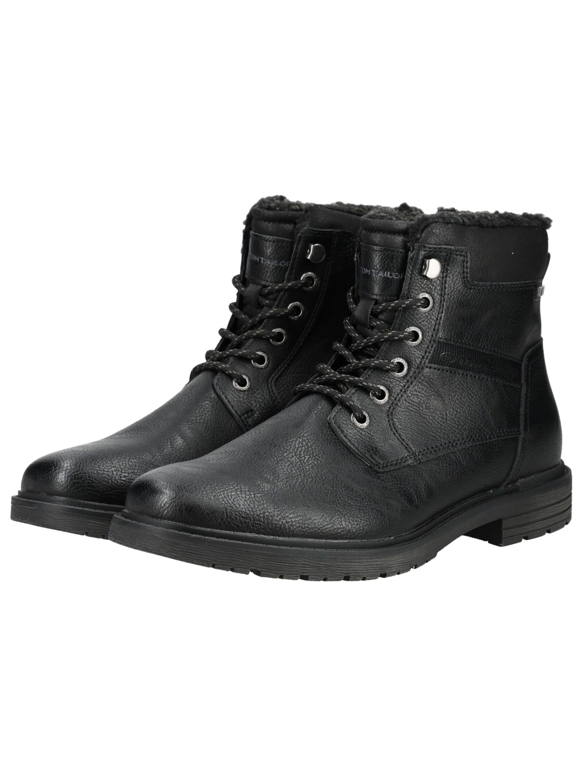 TOM TAILOR Lace-Up Boots in Black
