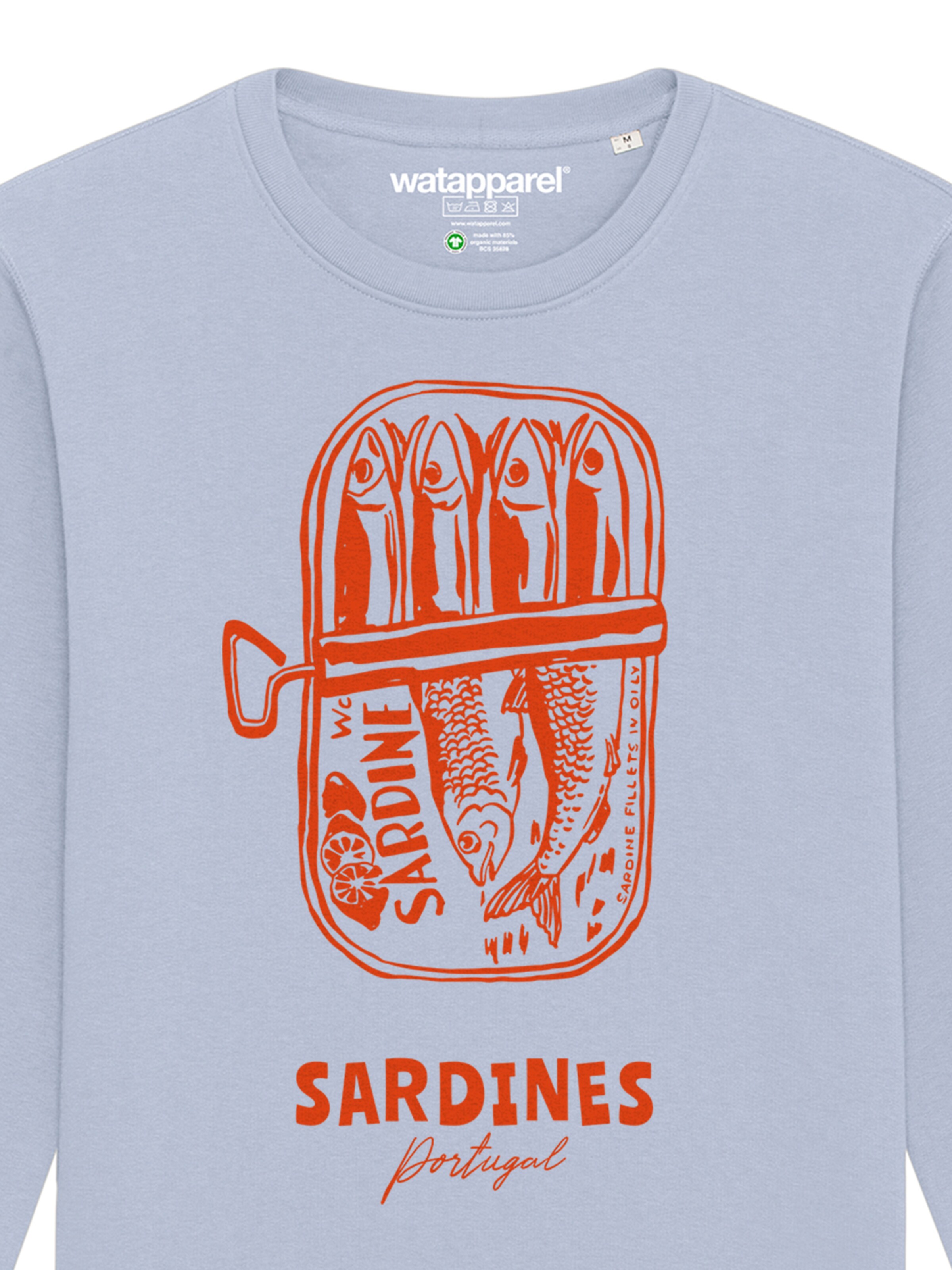 Watapparel Sweatshirt 'Sardines Portugal' in Blauw