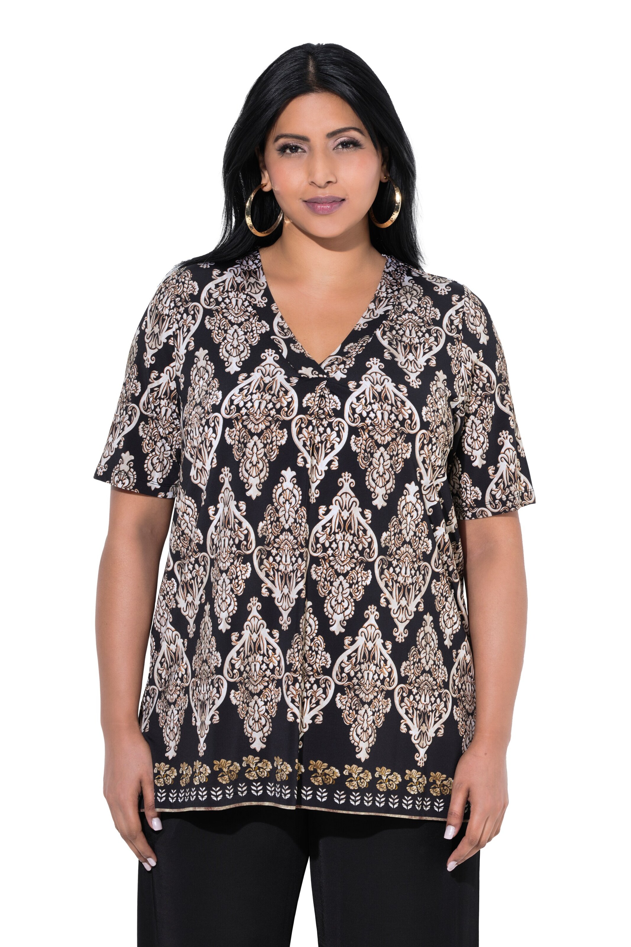 Ulla Popken Shirt in Schwarz: Vorderseite