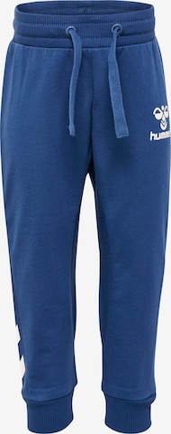 Hummel Tapered Workout Pants 'APPLE' in Blue: front