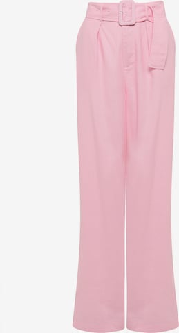 Calli Loose fit Pleat-front trousers in Pink: front