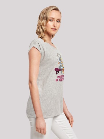 F4NT4STIC Shirt 'Looney Tunes Bugs And Lola Valentine's Cuddle' in Grey