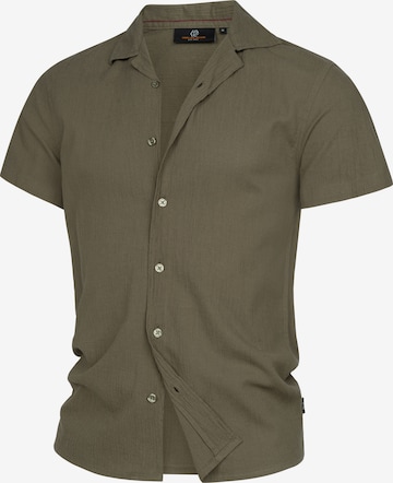 INDICODE JEANS Button Up Shirt 'INWay' in Green: front