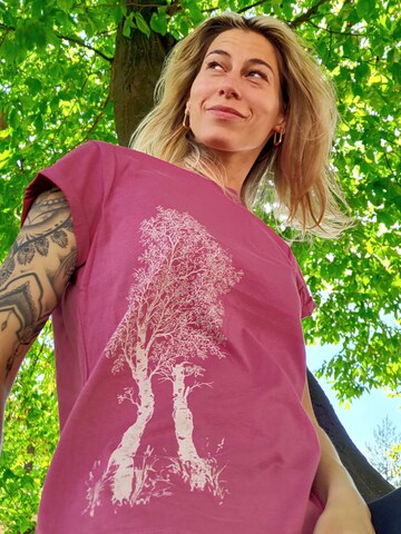 Life-Tree Shirt 'Organic Fairwear  Birke'‌‌‌‌ in Lila