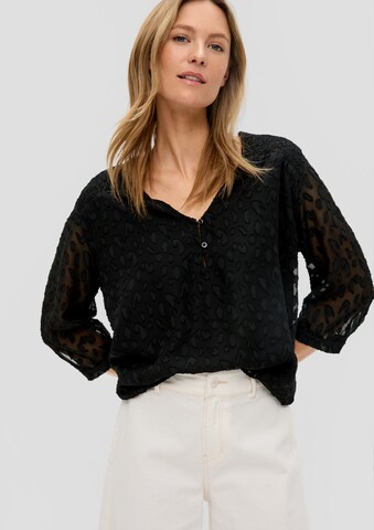 s.Oliver Blouse in Zwart: voorkant