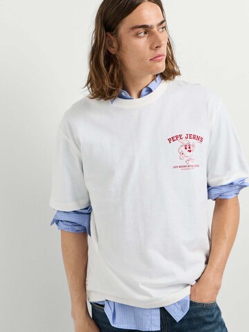 T-Shirt 'Coffee Tee' Pepe Jeans en blanc