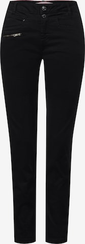 STREET ONE Slim fit Trousers 'Yulius' in Black: front