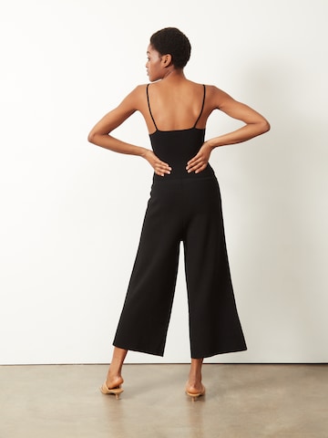 Wide Leg Pantalon 'Caius' Aligne en noir