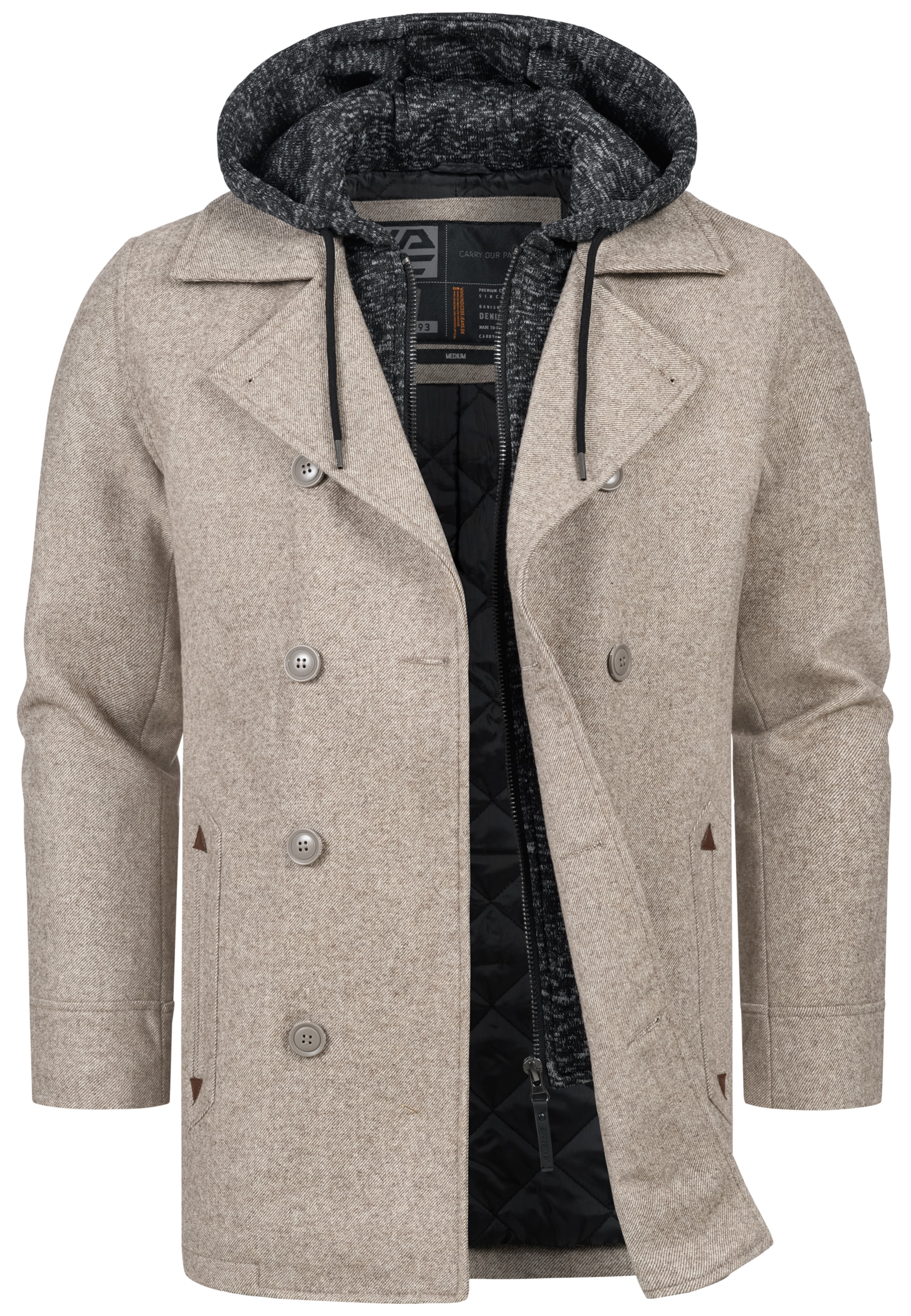 INDICODE JEANS Mantel 'Cliff' in Beige: Vorderseite